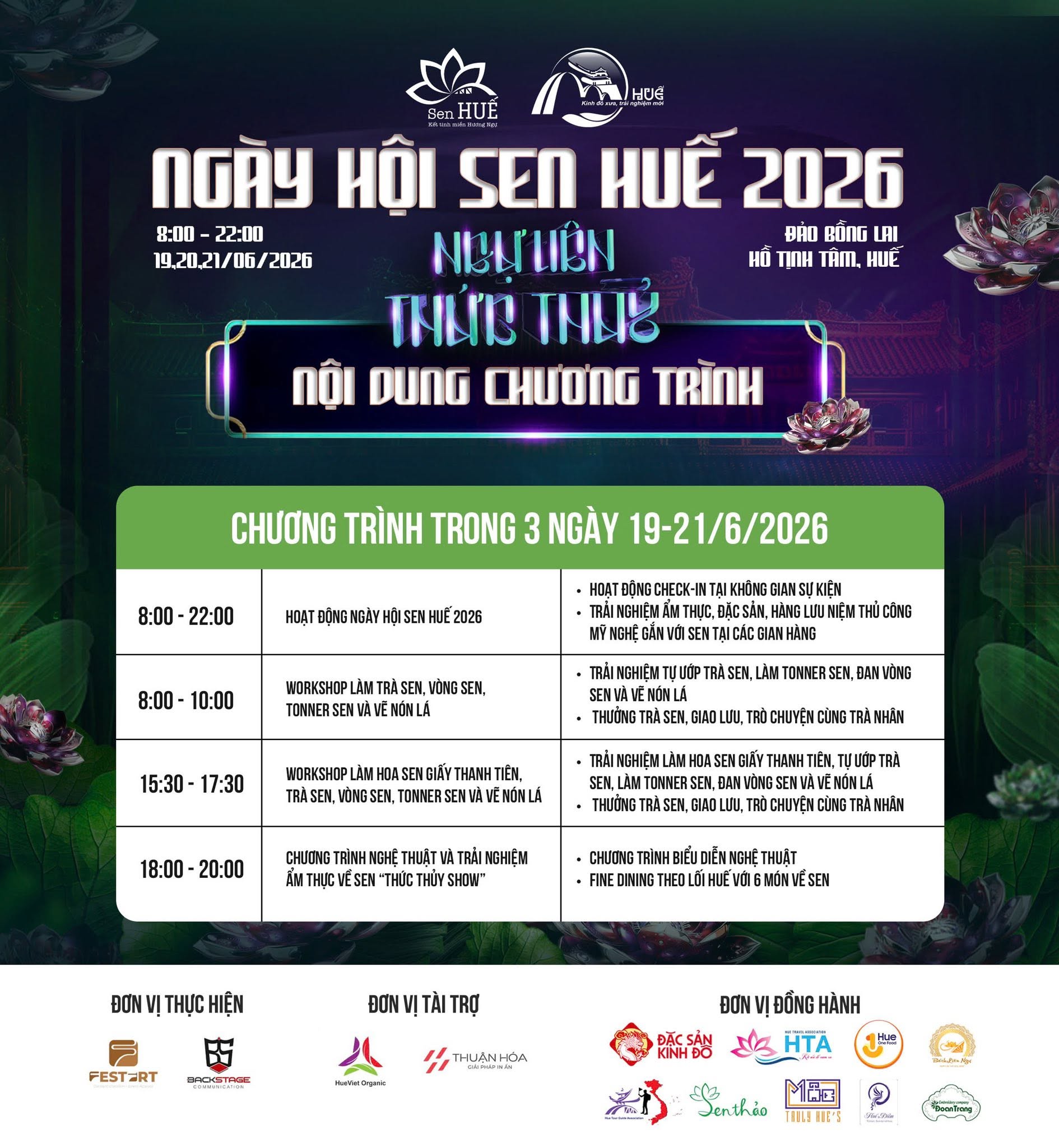 Ngày hội sen Huế 2026 tôn vinh giá trị của loài hoa sen Cố đô